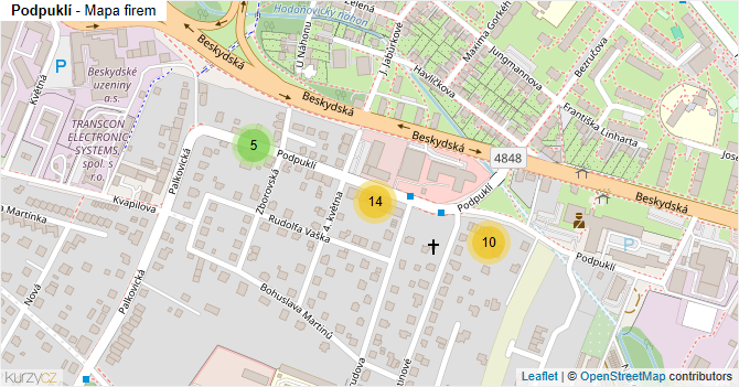 Podpuklí - mapa firem
