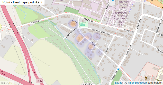 Polní - mapa podnikání