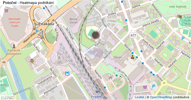 Potoční - mapa podnikání