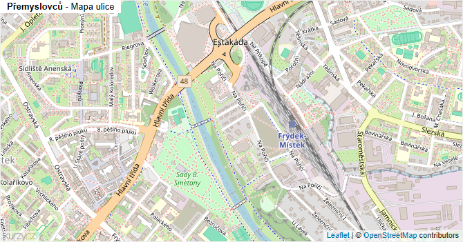 Přemyslovců - mapa ulice