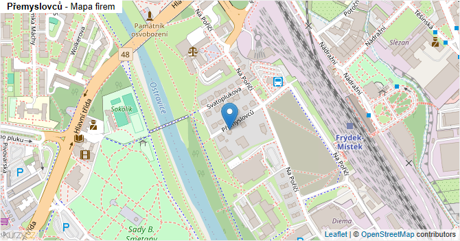 Přemyslovců - mapa firem