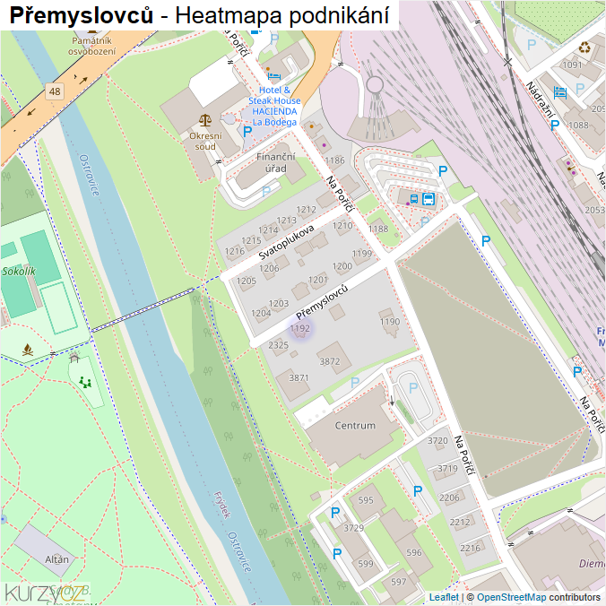 Mapa Přemyslovců - Firmy v ulici.