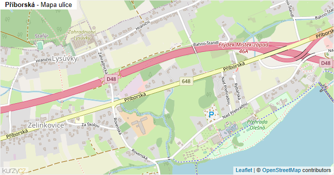 Příborská - mapa ulice