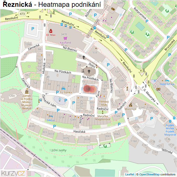 Mapa Řeznická - Firmy v ulici.