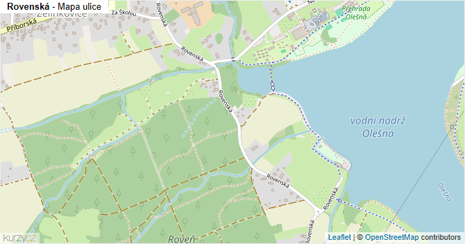 Rovenská - mapa ulice