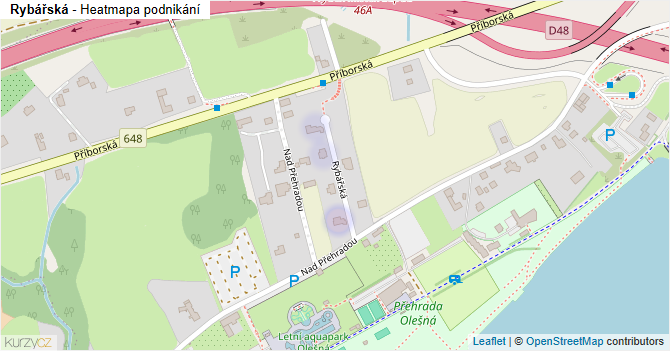 Rybářská - mapa podnikání
