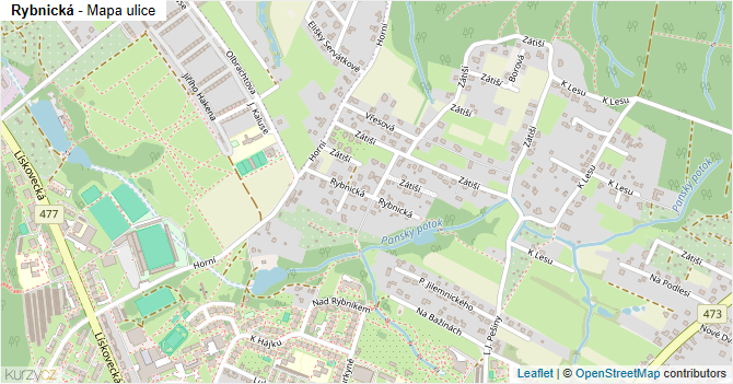 Rybnická - mapa ulice