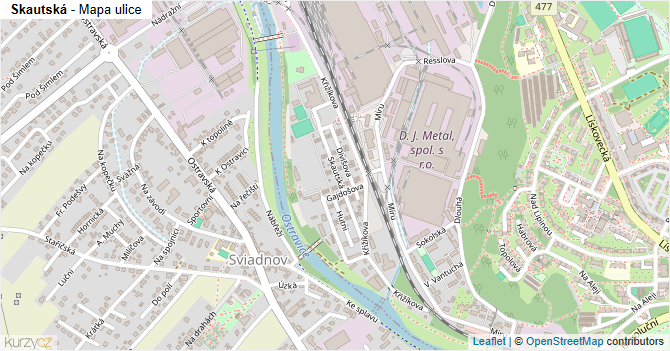 Skautská - mapa ulice