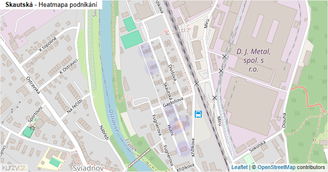 Skautská - mapa podnikání