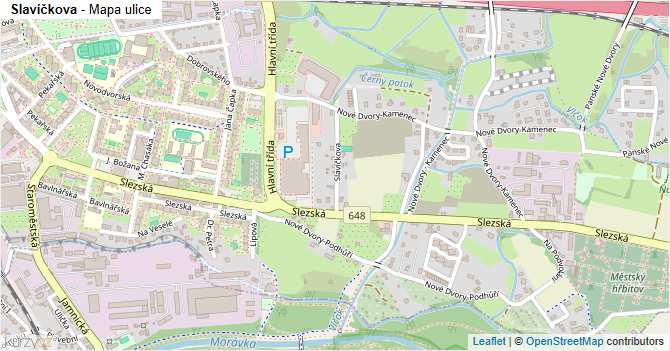 Slavíčkova - mapa ulice