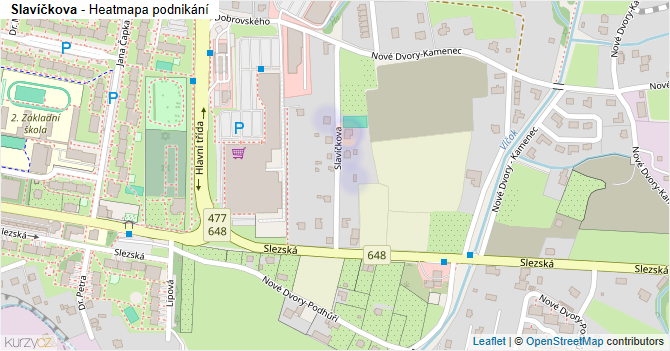 Slavíčkova - mapa podnikání