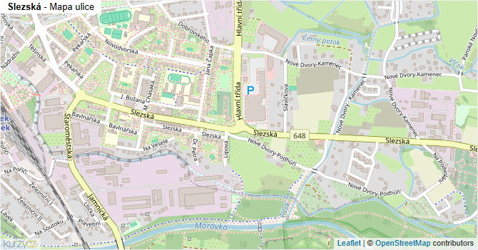 Slezská - mapa ulice