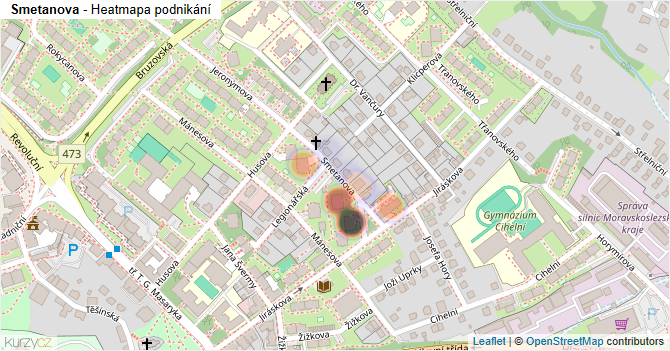 Smetanova - mapa podnikání