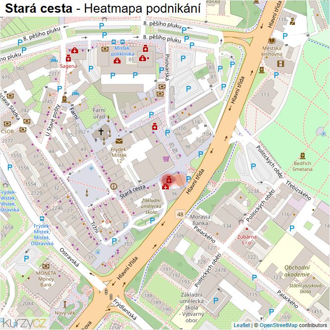 Mapa Stará cesta - Firmy v ulici.