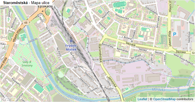 Staroměstská - mapa ulice