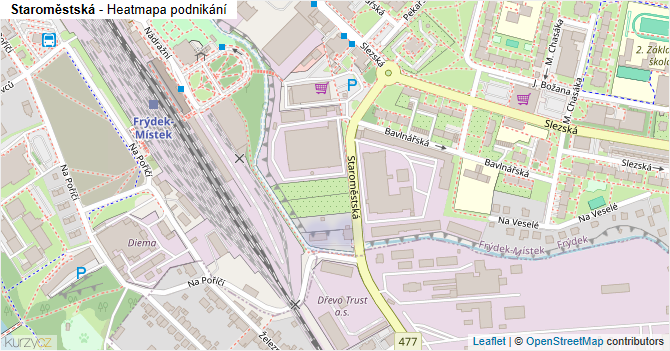 Staroměstská - mapa podnikání