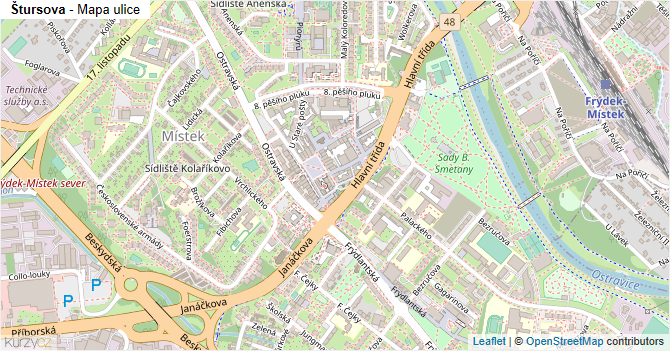 Štursova - mapa ulice