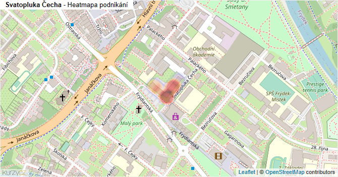 Svatopluka Čecha - mapa podnikání