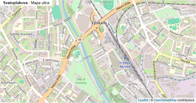 Svatoplukova - mapa ulice
