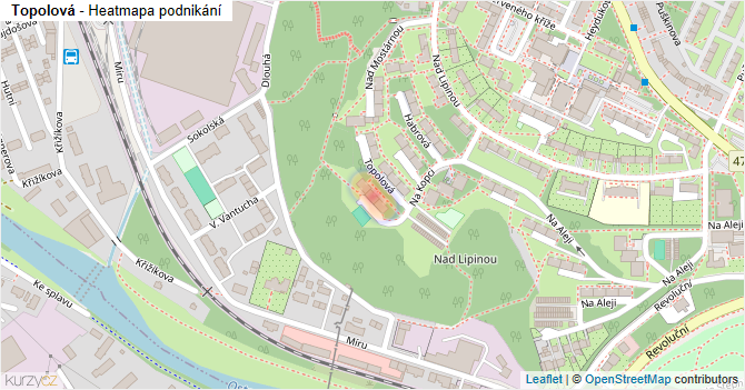 Topolová - mapa podnikání