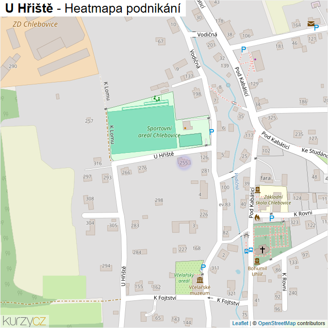 Mapa U Hřiště - Firmy v ulici.