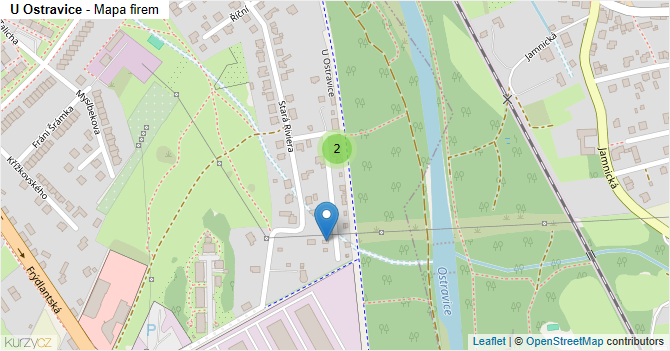 U Ostravice - mapa firem