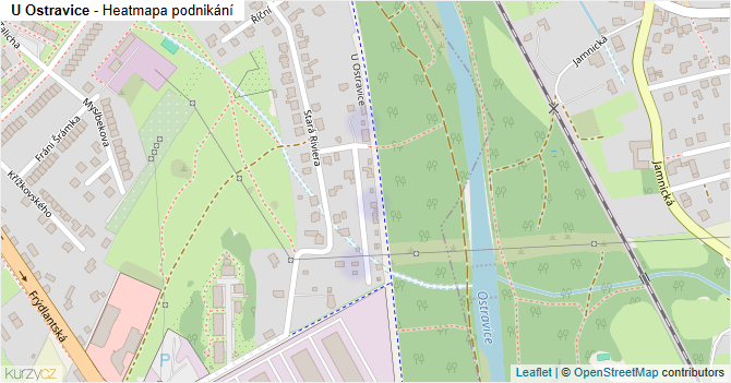 U Ostravice - mapa podnikání