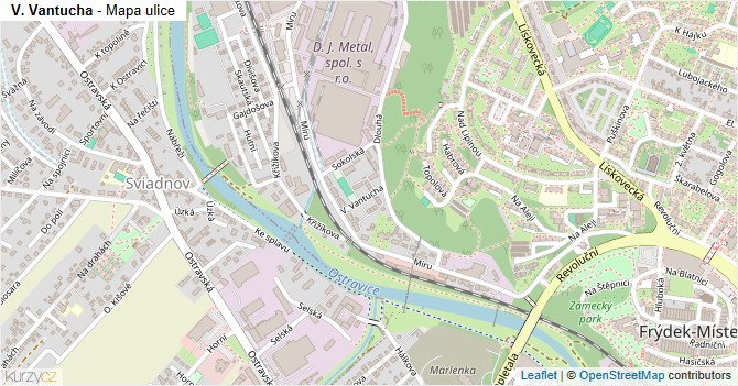 V. Vantucha - mapa ulice