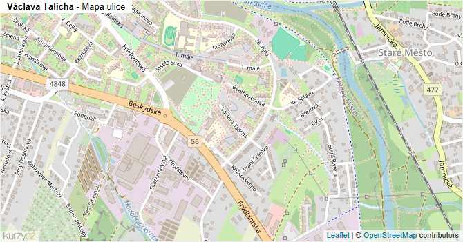 Václava Talicha - mapa ulice