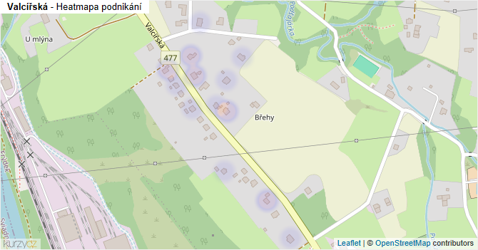 Valcířská - mapa podnikání