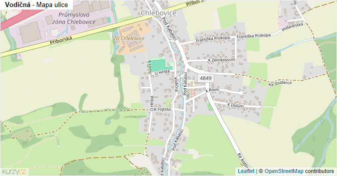 Vodičná - mapa ulice