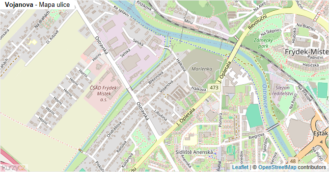 Vojanova - mapa ulice