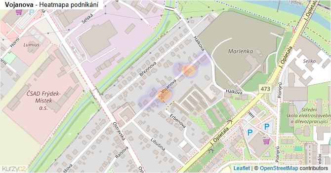 Vojanova - mapa podnikání