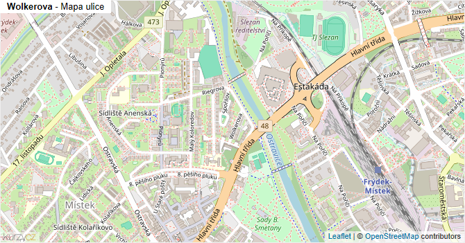 Wolkerova - mapa ulice