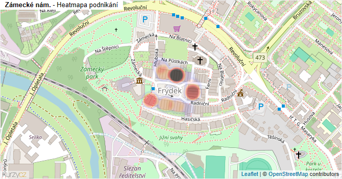 Zámecké nám. - mapa podnikání