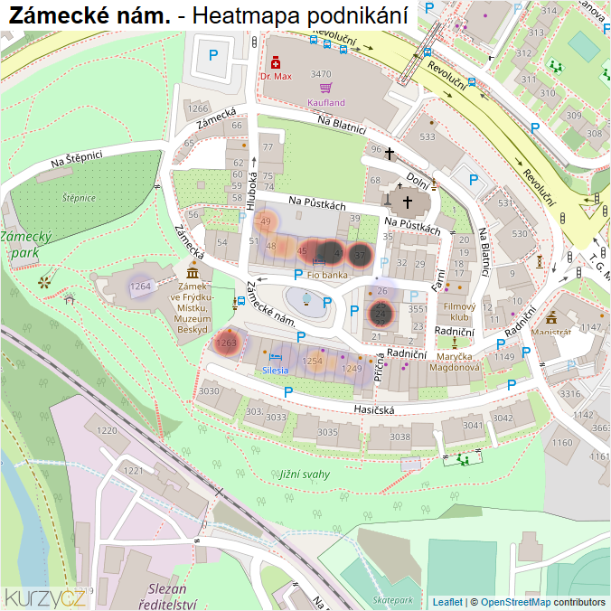 Mapa Zámecké nám. - Firmy v ulici.