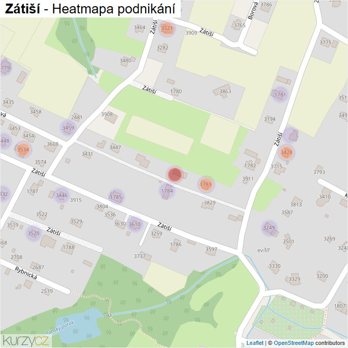 Mapa Zátiší - Firmy v ulici.