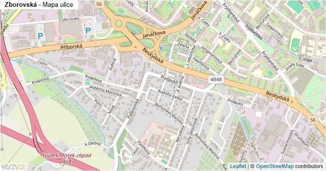 Zborovská - mapa ulice