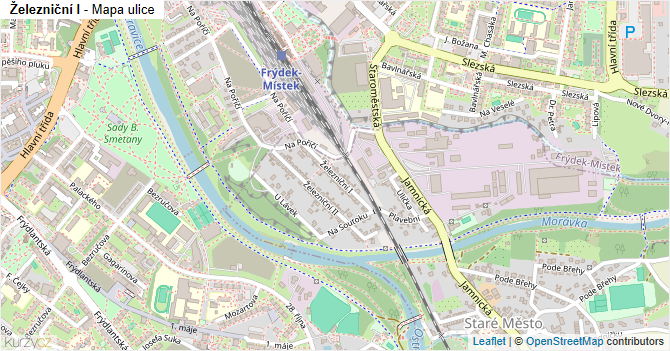 Železniční I - mapa ulice