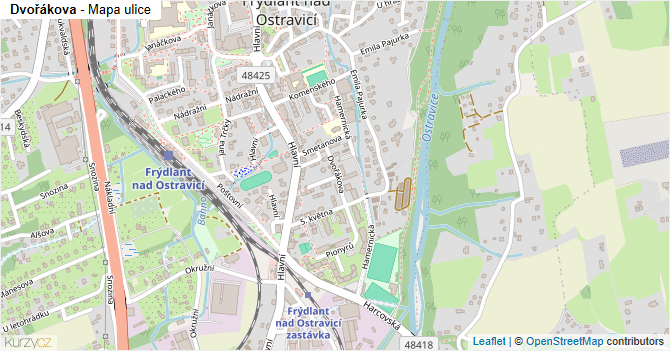 Dvořákova - mapa ulice