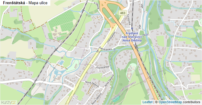 Frenštátská - mapa ulice