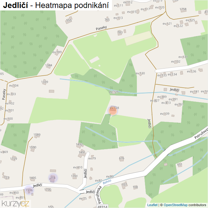 Mapa Jedličí - Firmy v ulici.