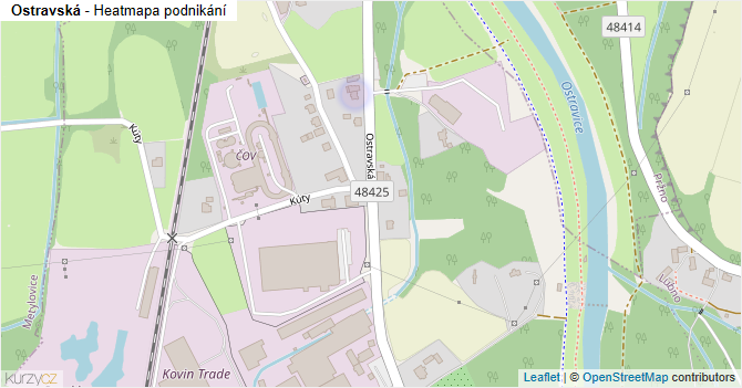 Ostravská - mapa podnikání