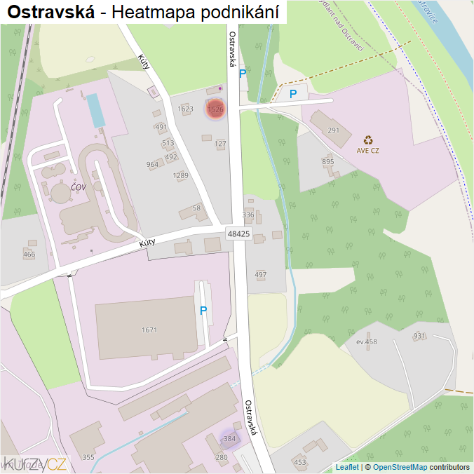 Mapa Ostravská - Firmy v ulici.