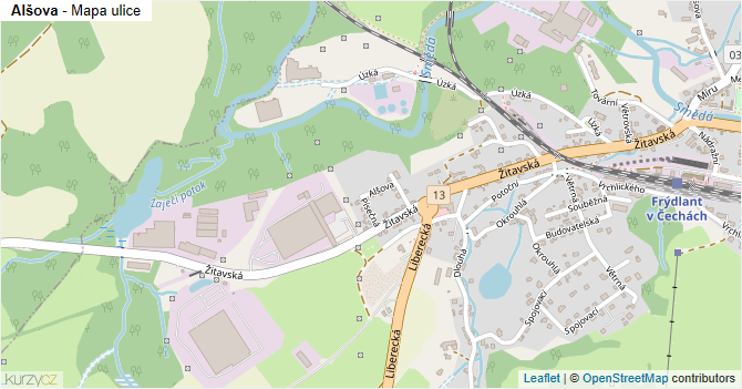 Alšova - mapa ulice