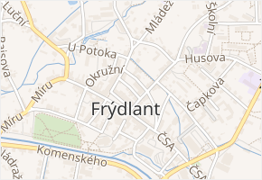 B. Němcové v obci Frýdlant - mapa ulice