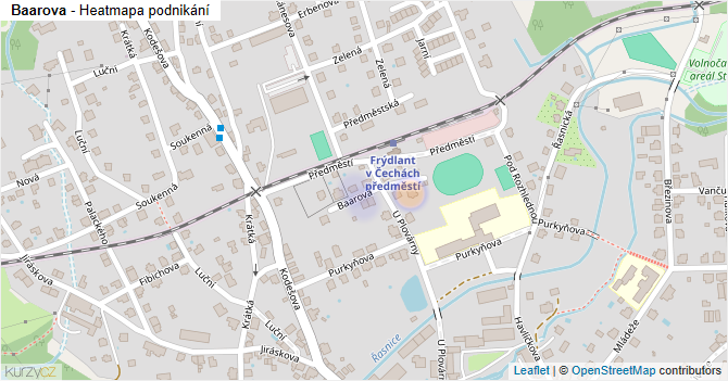 Baarova - mapa podnikání
