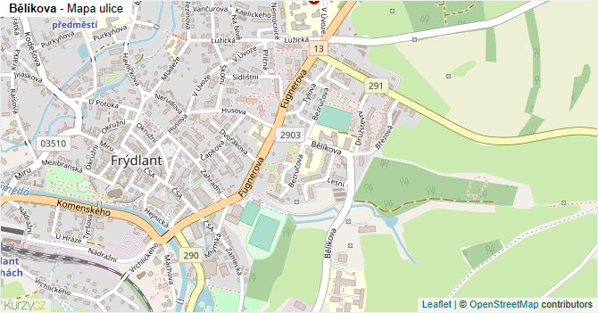 Bělíkova - mapa ulice