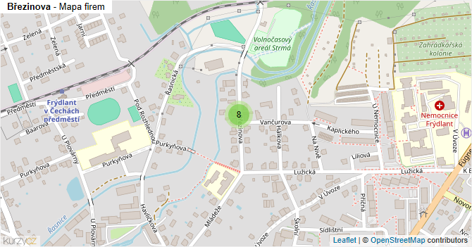 Březinova - mapa firem