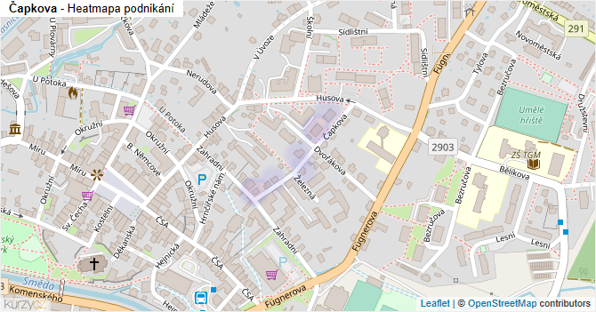 Čapkova - mapa podnikání